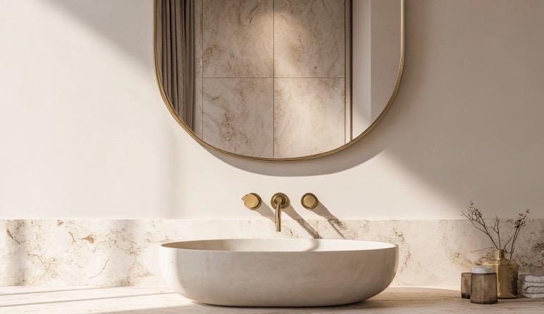Modern Brass Vanity Mirror, Handmade Wall Mirror, Luxury Decor — view 2