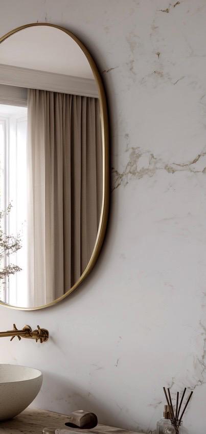 Italian Style Brass Mirror, Luxury Handmade Wall Decor Mirror for Modern Interiors — view 3