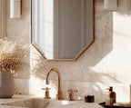 Handmade Brass Vanity Mirror, Italian Inspired Wall Decor, Moroccan Artisan Craftsmanship — view 5