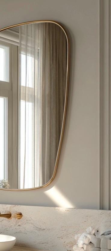 Handmade Brass Mirror, Elegant Italian Wall Mirror, Luxury Vanity Decor — view 4