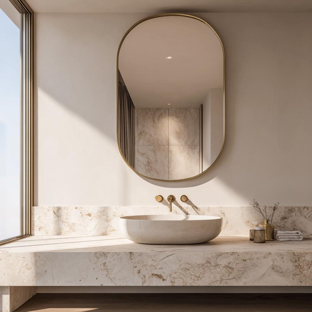 Modern Brass Vanity Mirror, Handmade Wall Mirror, Luxury Decor