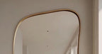 Unlacquered Brass Mirror, Luxury Handmade Bathroom Vanity Mirror, Minimalist Decor — view 5