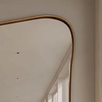 Unlacquered Brass Mirror, Luxury Handmade Bathroom Vanity Mirror, Minimalist Decor — view 2