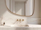 Unlacquered Brass Mirror, Luxury Handmade Bathroom Vanity Mirror, Minimalist Decor — view 6
