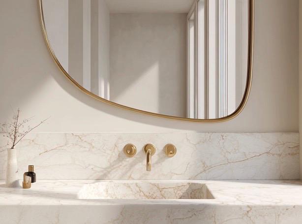 Unlacquered Brass Mirror, Luxury Handmade Bathroom Vanity Mirror, Minimalist Decor — view 6