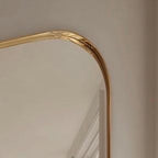 Handmade Brass Statement Mirror, Moroccan Artisan Wall Decor, Gold Finish — view 4