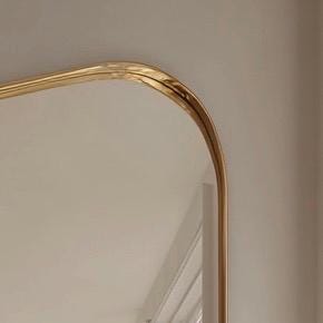 Handmade Brass Statement Mirror, Moroccan Artisan Wall Decor, Gold Finish — view 4