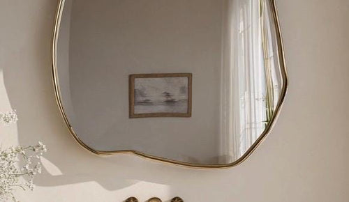Brass Mirror, Luxury Wall Art Mirror, Handmade Modern Home Decor — view 2