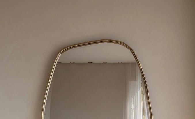 Brass Mirror, Luxury Wall Art Mirror, Handmade Modern Home Decor — view 3