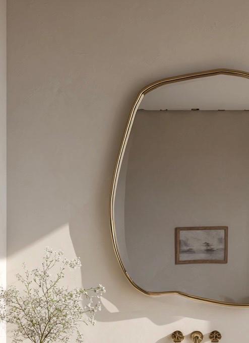 Brass Mirror, Luxury Wall Art Mirror, Handmade Modern Home Decor — view 4