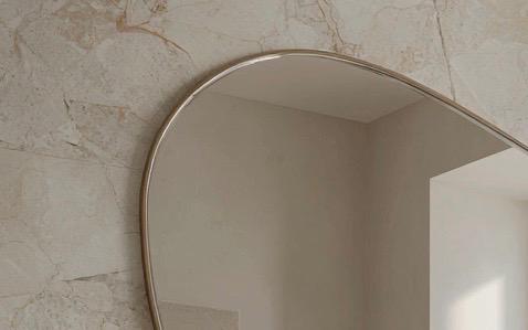 Sculptural Brass Mirror, Handmade Luxury Statement Wall Art, Modern Interior Decor — view 3