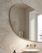 Sculptural Brass Mirror, Handmade Luxury Statement Wall Art, Modern Interior Decor — view 6