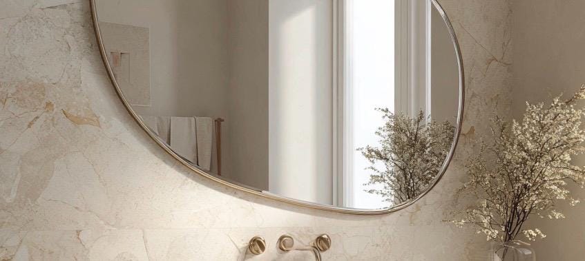 Sculptural Brass Mirror, Handmade Luxury Statement Wall Art, Modern Interior Decor — view 4