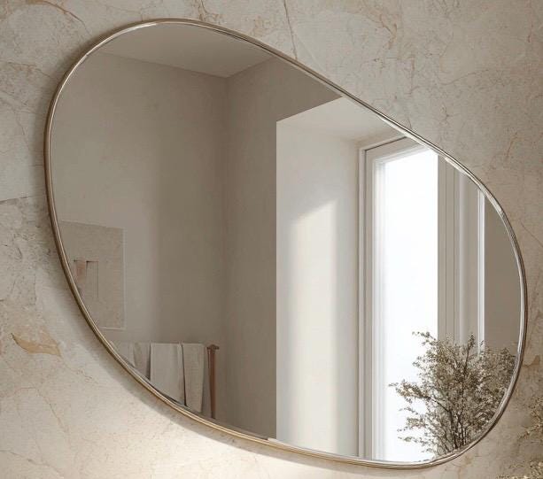Sculptural Brass Mirror, Handmade Luxury Statement Wall Art, Modern Interior Decor — view 5