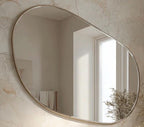 Sculptural Brass Mirror, Handmade Luxury Statement Wall Art, Modern Interior Decor — view 5
