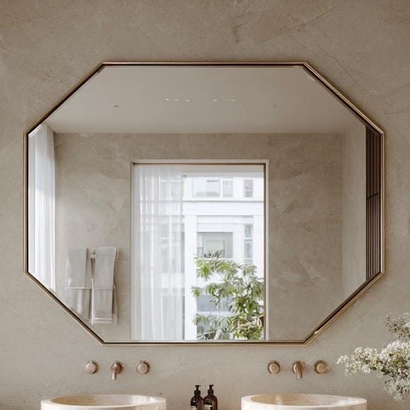 Handmade Brass Statement Mirror, Moroccan Artisan Wall Decor, Luxury Interior Accent — view 6