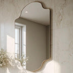 Luxury Entryway Mirror, Handmade Brass Wall Decor, Modern Statement Mirror — view 2
