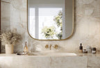 Unlacquered Brass Mirror, Luxury Handmade Bathroom Vanity Mirror, Minimalist Decor — view 3