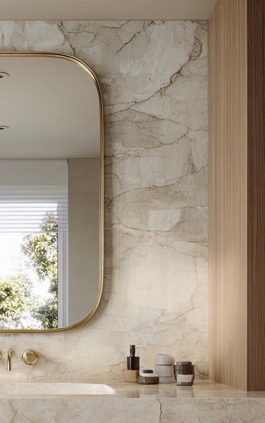 Unlacquered Brass Mirror, Luxury Handmade Bathroom Vanity Mirror, Minimalist Decor — view 4