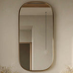 Minimalist Brass Wall Mirror, Luxury Handmade Designer Mirror for Living Room — view 2