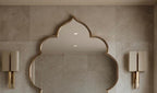 Moroccan Luxury Entryway Mirror, Handmade Brass Wall Decor, Modern Statement Mirror — view 4