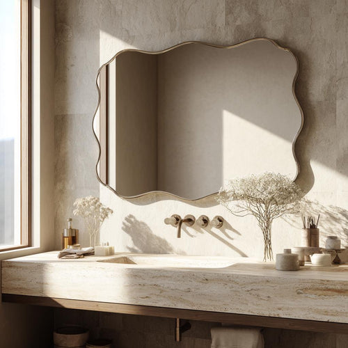 Artisan Brass Mirror, High-End Designer Wall Mirror, Contemporary Luxury Decor