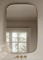 Minimalist Brass Wall Mirror, Luxury Handmade Designer Mirror for Living Room — view 6