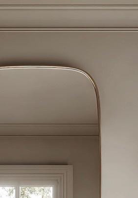 Minimalist Brass Wall Mirror, Luxury Handmade Designer Mirror for Living Room — view 7