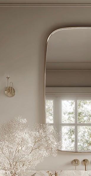 Minimalist Brass Wall Mirror, Luxury Handmade Designer Mirror for Living Room — view 4
