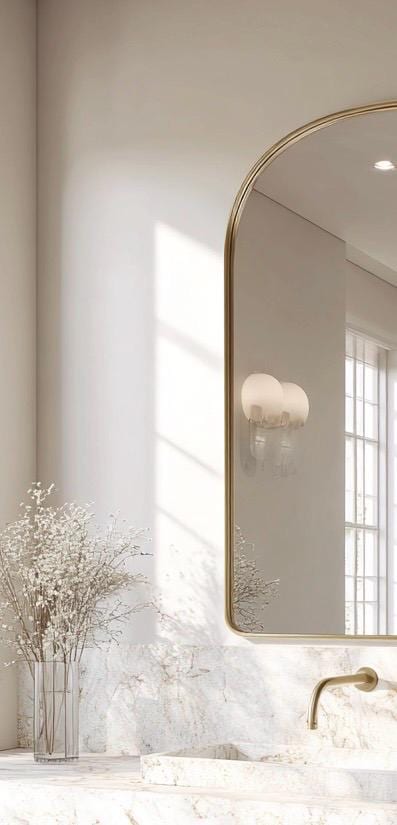 Antique Brass Mirror, Luxury Entryway Wall Mirror, Handmade Vintage Decor — view 5