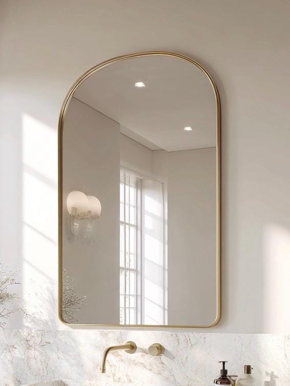 Antique Brass Mirror, Luxury Entryway Wall Mirror, Handmade Vintage Decor — view 2