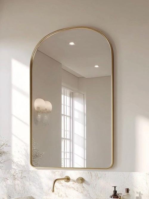 Antique Brass Mirror, Luxury Entryway Wall Mirror, Handmade Vintage Decor — view 2