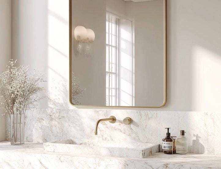 Antique Brass Mirror, Luxury Entryway Wall Mirror, Handmade Vintage Decor — view 4