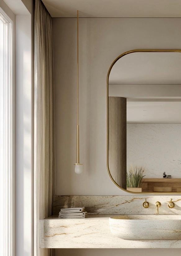Luxury Modern Brass Mirror, Handmade Decorative Wall Art for Elegant Interiors — view 5
