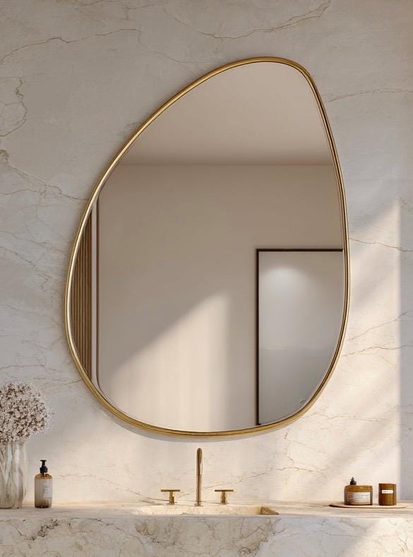 Handmade Brass Statement Mirror, Moroccan Artisan Wall Decor, Luxury Interior Accent — view 7