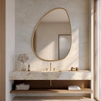 Handmade Brass Statement Mirror, Moroccan Artisan Wall Decor, Luxury Interior Accent