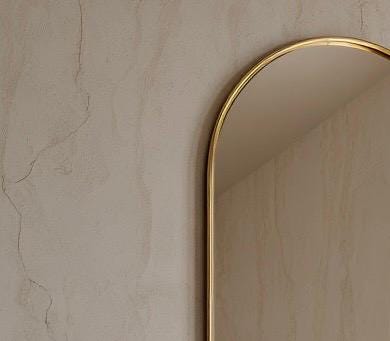 Wavy Brass Mirror, Luxury Wall Art Mirror, Handmade Modern Home Decor — view 3