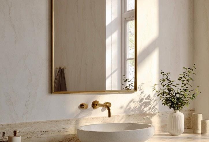 Wavy Brass Mirror, Luxury Wall Art Mirror, Handmade Modern Home Decor — view 4
