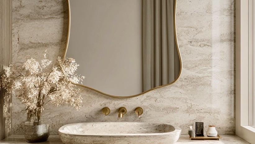Brass Mirror, Luxury Wall Art Mirror, Handmade Modern Home Decor — view 2