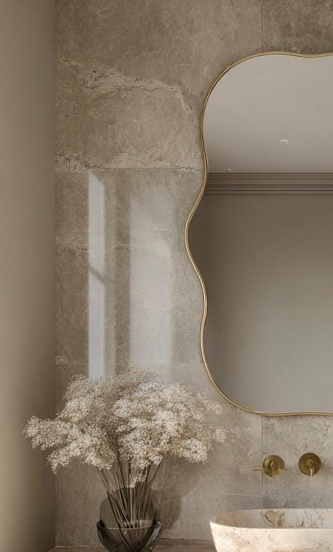 Handmade Brass Mirror, Elegant Italian Wall Mirror, Luxury Vanity Decor — view 3
