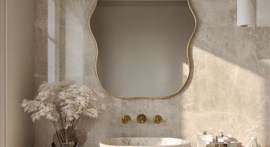 Handmade Brass Mirror, Elegant Italian Wall Mirror, Luxury Vanity Decor — view 5