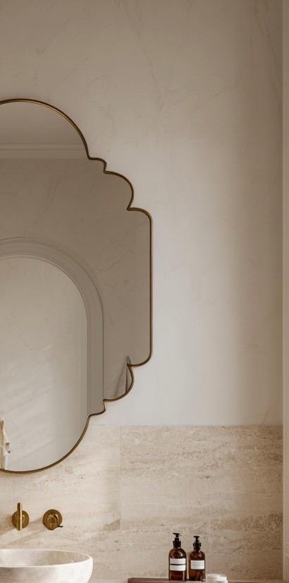 Handmade Moroccan Brass Vanity Mirror, Modern Gold Wall Decor — view 2