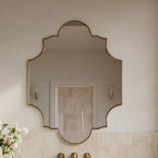 Italian Style Brass Mirror, Luxury Gold Wall Mirror, Designer Home Decor — view 6