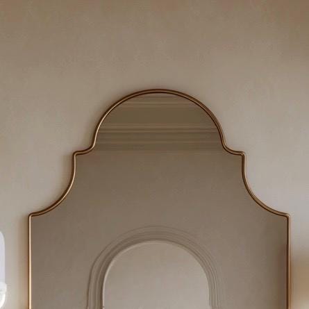 Vintage Brass Mirror, Handmade Luxury Wall Mirror, Antique Inspired Home Decor — view 5