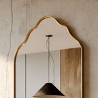 Brass Vanity Mirror, Antique Brass Wall Decor — view 2