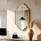 Brass Vanity Mirror, Antique Brass Wall Decor