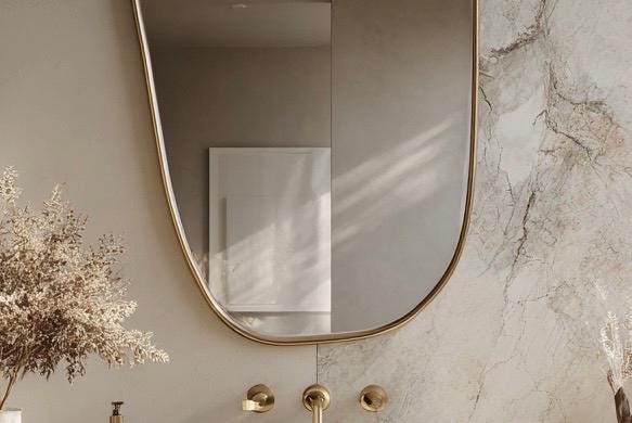 Organic Wavy Brass Mirror, Luxury Designer Mirror, Handmade Wall Sculpture — view 5