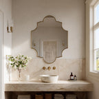 Italian Style Brass Mirror, Luxury Gold Wall Mirror, Designer Home Decor