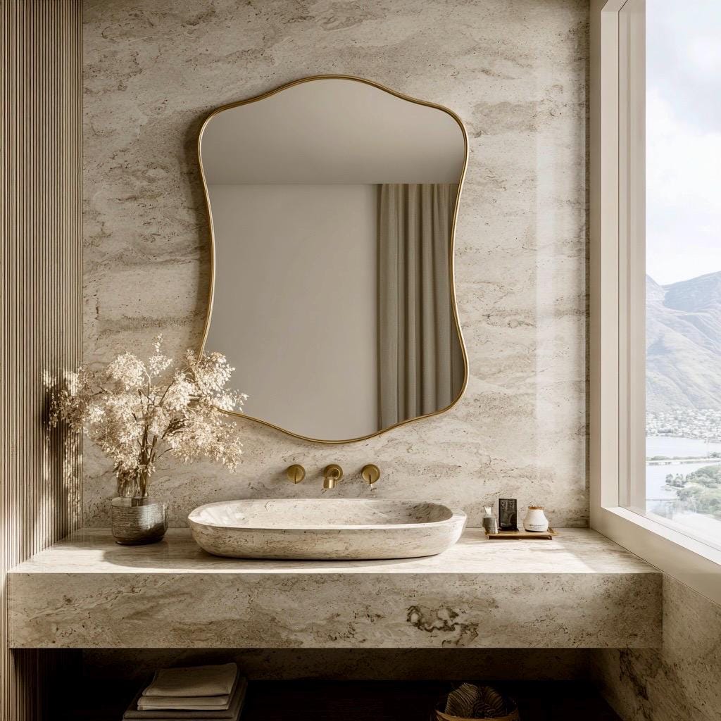 Brass Mirror, Luxury Wall Art Mirror, Handmade Modern Home Decor