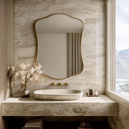 Brass Mirror, Luxury Wall Art Mirror, Handmade Modern Home Decor